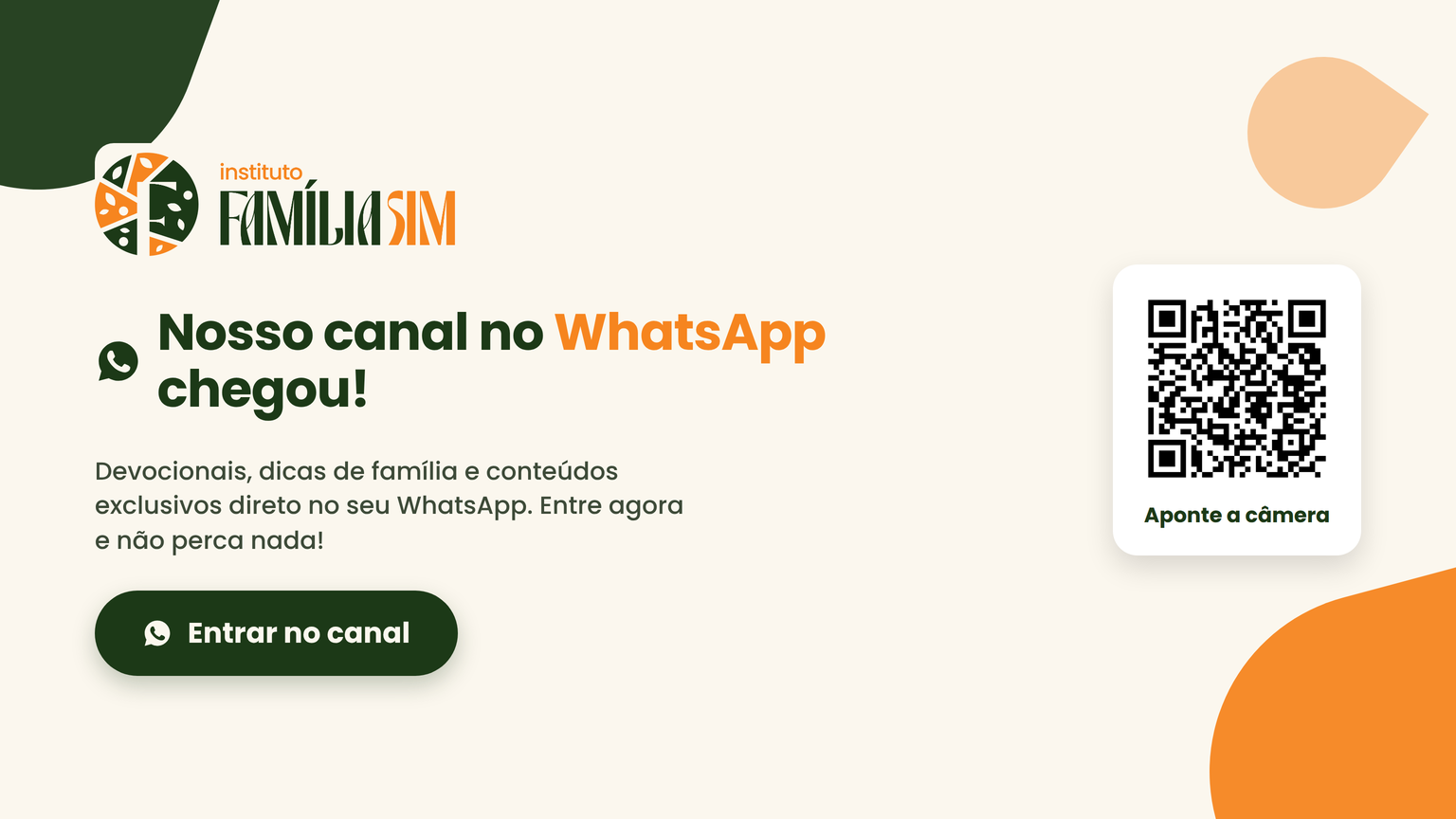 Participe do canal do FamíliaSIM no WhatsApp
